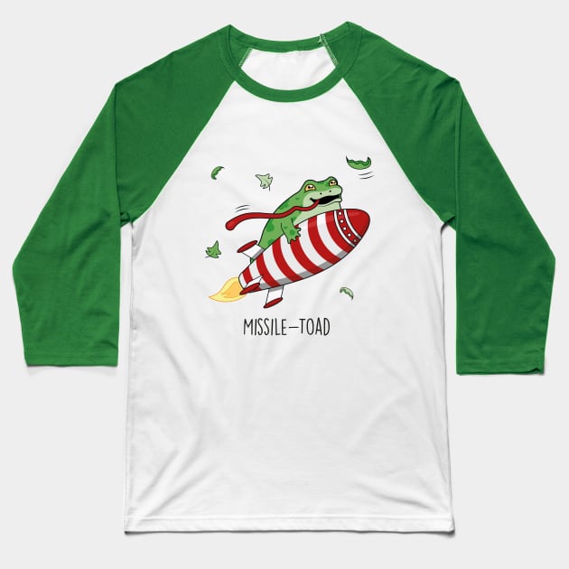 Missile - Toad Cute Christmas Toad Pun T-Shirt Baseball T-Shirt by Sarah's Simulacrum